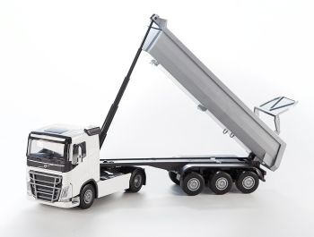 EMEK22352 - VOLVO FH16 4x2 bianco con cassone ribaltabile a 3 assi