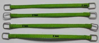 YCC332-2 - Set di 4 cinghie di sollevamento 2 tonnellate di 6 cm di colore verde