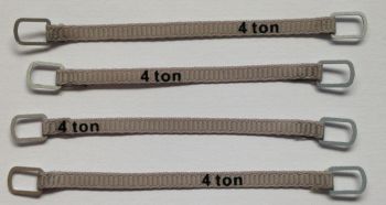 YCC334-1 - Set di 4 cinghie di sollevamento 4 tonnellate di 6 cm grigio