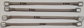 YCC334-2 - Set di 4 cinghie di sollevamento 4 tonnellate di 10 cm grigio