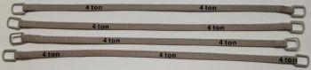 YCC334-3 - Set di 4 cinghie di sollevamento 4 tonnellate di 14 cm grigio