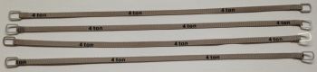 YCC334-4 - Set di 4 cinghie di sollevamento 4 tonnellate di 18 cm grigio