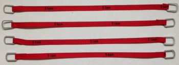 YCC335-3 - Set di 4 cinghie di sollevamento 5 Tonnellate di 16 cm "Rosso"