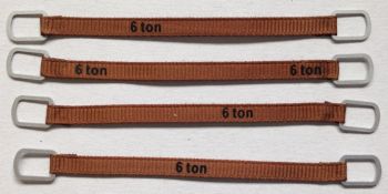 YCC336-1 - Set di 4 cinghie di sollevamento 6 Tonnellate di 8 cm Marrone scuro