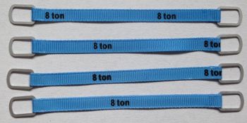 YCC337-1 - Set di 4 cinghie di sollevamento 8 tonnellate di 10 cm blu