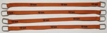 YCC338-3 - Set di 4 cinghie di sollevamento 10 Tonnellate di 18 cm "Marrone Chiaro"