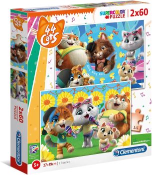 CLE21607 - Puzzle 2x60 Pezzi 44 gatti