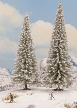 NOC21966 - 2 alberi di Natale innevati da 18 e 20 cm