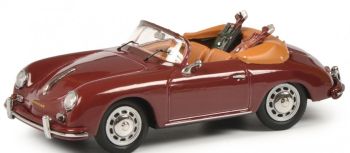 SCH26880 - PORSCHE 356 Una cabriolet rossa con mazza da golf