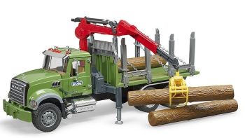 BRU2824 - Autocarro per trasporto legna MACK GRANITO con gru e tronchi