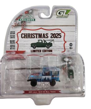 GREEN30564-D-CHROME - Jeep DJ-5 del 1974, blu cromato, furgone postale statunitense con cassetta postale, della serie Christmas Collection 2025, ancora nella confezione blister.