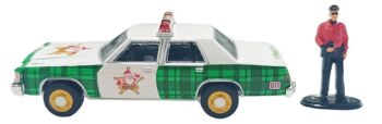 GREEN30564-F - Ford Crown Victoria Ltd del 1981 con auto della polizia, appartenente alla collezione natalizia 2025, ancora nella sua confezione originale.