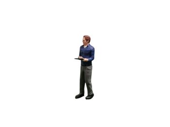 ATLAN32007_BLEU - Capo officina con camicia blu