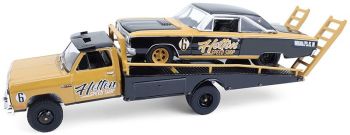 GREEN33260-A - DODGE Ram D350 1985 con DODGE Coronet 1965 marrone - HOTTON SPEED SHOP della serie H.D TRUCKS