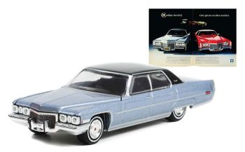 GREEN39100-D - CADILLAC Sedan deville 1972 blu metallizzato dalla serie VINTAGE AD CARS in blister