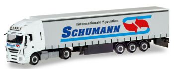 HER310048 - IVECO Stralis XP 4x2 con rimorchio telonato a 3 assi SCHUMANN Spedition