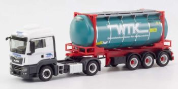 HER311021 - MAN TGS LX Euro 6c 4x2 con portacontainer 3 assi e container cisterna WITTENER TRANSPORT KONTOR/STRATMANN