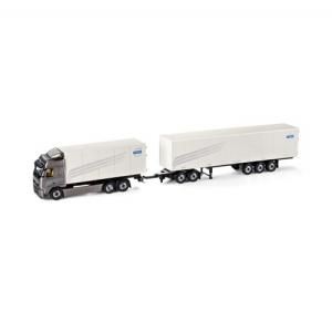 MOT13398 - VOLVO FH-25.25 supporto per cassone rigido con carrello combinato e cassone semirigido a 3 assi