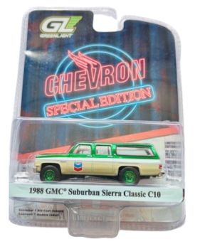 GREEN41175-D_VERT - GMC Suburban Sierra Classic C10 VERDE della serie CHEVRON SPECIAL in blister