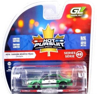 GREEN43065-A-VERT - Ford Mustang del 1991 - RCMP (Royal Canadian Police) - Verde Hot Pursuit - Edizione speciale Canada, ancora nella sua confezione originale