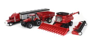 ERT44384 - CASE IH 8250 Harvester Tractor Package CASE IH 340 Grain Trailer e CASE IH Truck Trailer