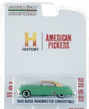 GREEN44970-DVERT - BUICK Roadmaster converticle con cerchi verdi 1949 dalla serie TV American Pickers 2010 in blister