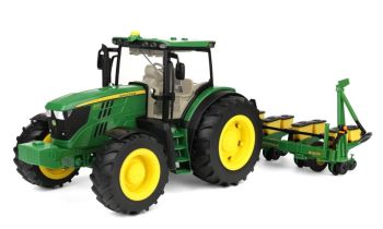 ERT47684 - JOHN DEERE 6210R e seminatrice a 6 file con suono e luci - Grande Fattoria