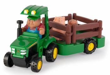 T46922 - Trattore JOHN DEERE con rimorchio e animali