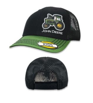 MC53084650GR - Cappellino in rete nero e verde JOHN DEERE per bambini