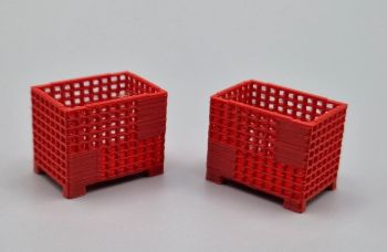 MSM5471/05 - Scatole per pallet in rete metallica rossa - L.24 x P.16 x H.19,4 mm