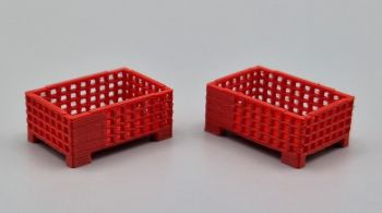 MSM5471/06 - 2 Scatole per pallet in rete metallica a mezza altezza, rosse - L.24 x P.16 x H.10.3 mm