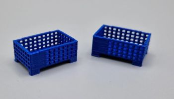 MSM5471/08 - 2 Scatole per pallet in rete metallica blu a mezza altezza - L.24 x P.16 x H.10.3 mm