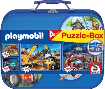 SCM55599 - 4 PLAYMOBIL Box Puzzle 60 e 100 pezzi blu