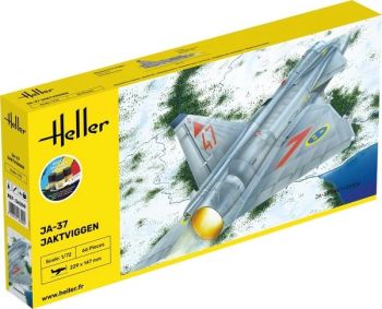 HEL56309 - Kit di avviamento con vernice e accessori - SAAB JA-37 Jaktviggen da assemblare