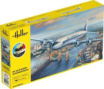 HEL56315 - Kit di avviamento con vernice e accessori - DOUGLAS DC6 Super Cloudmaster AIR France da assemblare