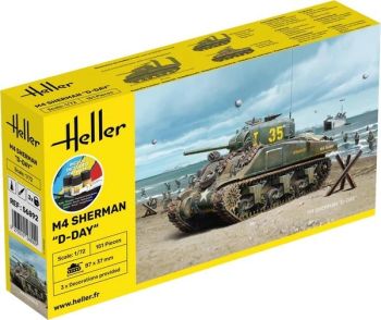 HEL56892 - Kit di partenza con vernice e accessori - Carro armato M4 Sherman - D-Day