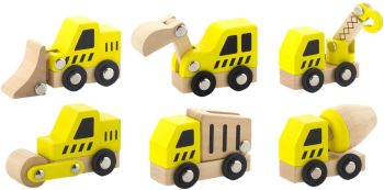 VIG50541 - 6 veicoli da costruzione in legno