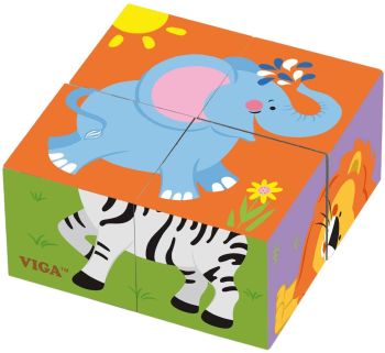 VIG50836 - 6 puzzle di cubi di legno