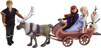 HASE5517 - Set di 2 bambole Regina delle Nevi - Elsa Anna Kristoff Olaf Sven e la sua slitta