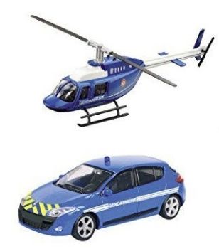 MDM57007A - RENAULT Megane gendarmeria con elicottero (elicottero in scala casuale)