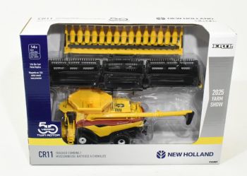 ERT61022RED - Mietitrebbia cingolata NEW HOLLAND CR11 rosso e giallo con due tazze - FARM SHOW 2025