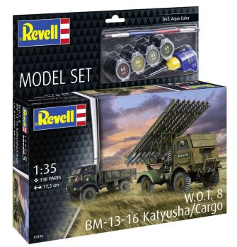 REV63338 - MODEL SET - Veicolo militare W.O.T. 8 BM-13-16 Katyusha/Cargo da assemblare con vernice