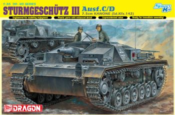 DRA6851 - Sturmgeschutz III Ausf.C/D cannone d'assalto con canna da 7,5 cm da assemblare e dipingere