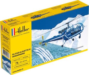 HEL80286 - Elicottero della gendarmeria ALOUETTE III SA 316 da assemblare e verniciare