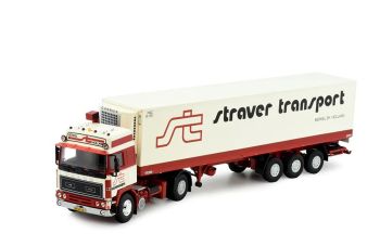 TEK82445 - VOLVO F12 Globetrotter 4x2 con rimorchio refrigerato a 3 assi STRAVER