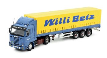 TEK83597 - SCANIA 143 4x2 con rimorchio telonato a 3 assi WILLI BETZ