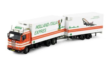 TEK84633 - SCANIA R143 6x2 motrice frigorifera con rimorchio frigorifero a 2 assi LIEVAART