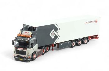 TEK86348 - SCANIA Serie 4 6x2 con rimorchio refrigerato a 3 assi JQ VAN DER MEER