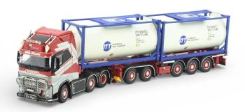 TEK86476 - VOLVO FH05 Globetrotter XL 6x2 con rimorchio flessibile a 3+2 assi e 2 container SL LOGISTICS