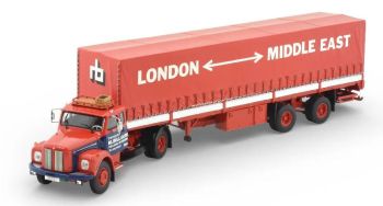 TEK88064 - SCANIA 110 Super 4x2 con rimorchio di trasporto coperto a 2 assi BILLIAUW